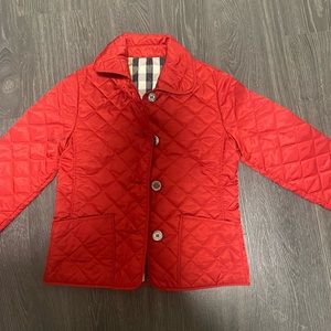 Burgundy Burberry Quilted Kid Jacket